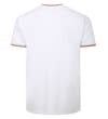 Thumbnail Back view of white T-shirt with tipped collar and sleeves.