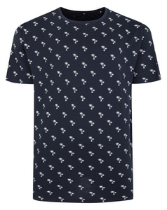 Bigdude AOP Palm Tree Print T-shirt Navy