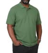 Thumbnail Green short sleeve polo shirt worn from front angle.