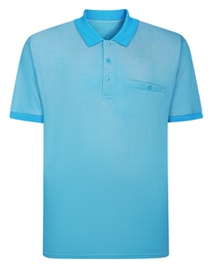 Bigdude Two Tone Polo Shirt Bright Blue
