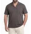 Thumbnail Stone relaxed collar polo shirt worn by model.