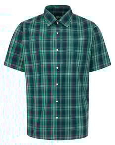 Bigdude Checked Poplin Short Sleeve Shirt Green/Navy