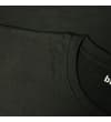 Thumbnail Black crew neck T-shirt collar and shoulder close-up.