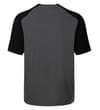 Thumbnail Back view of charcoal T-shirt with black raglan sleeves.