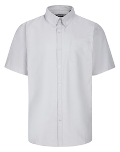 Bigdude Oxford Short Sleeve Shirt Tall Grey