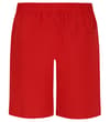 Thumbnail Back view of plain red swim shorts with rear pocket.