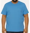 Thumbnail Bright blue crew neck T-shirt front view on model.