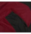 Thumbnail Close-up of burgundy shorts with black side pocket panel.