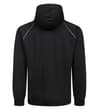 Thumbnail Black raglan zip-up hoody, back view with contrast piping.