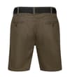 Thumbnail Dark olive chino shorts, back view with two buttoned pockets.