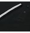 Thumbnail Close-up of sleeve tipping and button placket on black polo.