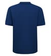 Thumbnail Back view of midnight blue short sleeve polo shirt.