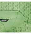 Thumbnail Close-up of the lime green polo collar and print.