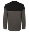Thumbnail Black and charcoal colour block sweatshirt, back view.