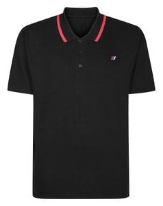 Bigdude Chunky Tipped Polo Shirt Black Tall