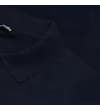 Thumbnail Close-up of the navy polo flat knit collar.