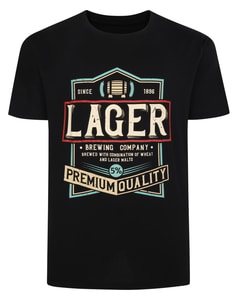Bigdude Lager Print T-Shirt Black