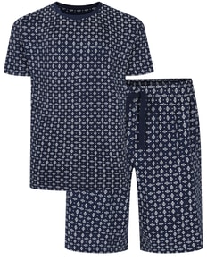 Bigdude Ornamental Allover Pyjama Set Navy