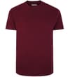 Thumbnail Burgundy short sleeve crew neck T-shirt, flat front view.