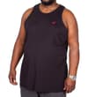Thumbnail Black tall tank top with red chest logo, front left view.