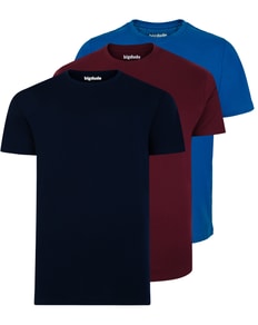 Bigdude 3 Pack Plain T-Shirts Multi Tall