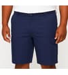 Thumbnail Navy cargo shorts worn, front view.