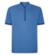 Thumbnail Front view of dusty blue polo shirt with contrast placket.