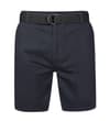 Thumbnail Navy chino shorts, front view with black D-ring belt.