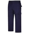 Thumbnail Navy cargo pants in angled front view.