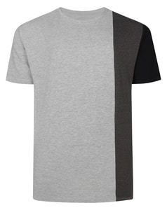 Bigdude Vertical Colour Block T-Shirt Grey Tall
