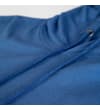 Thumbnail Close-up of blue hood with drawstring detail.