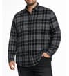 Thumbnail Black and grey checked flannel shirt worn on model.