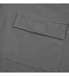 Thumbnail Close-up of charcoal utility shorts cargo pocket flap.