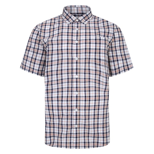 Bigdude Button Down Collar Checked Shirt Yellow/Navy Tall