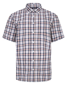 Bigdude Button Down Collar Checked Shirt Yellow/Navy Tall