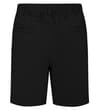 Thumbnail Back view of black utility shorts with elastic waist.