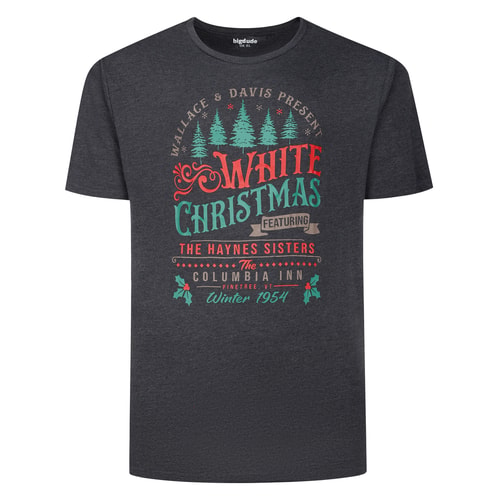 Bigdude White Christmas T-Shirt Charcoal