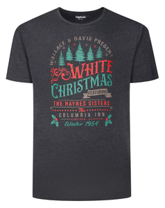 Bigdude White Christmas T-Shirt Charcoal