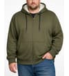 Thumbnail Dark khaki sherpa lined zip hoody worn on model.