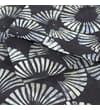 Thumbnail Short sleeve hem detail in charcoal circle print fabric.