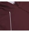 Thumbnail Close-up of contrast raglan seam on burgundy hoody.