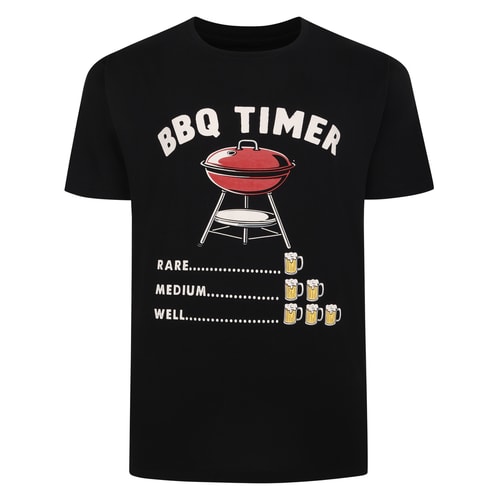 Bigdude BBQ Timer Print T-Shirt Black