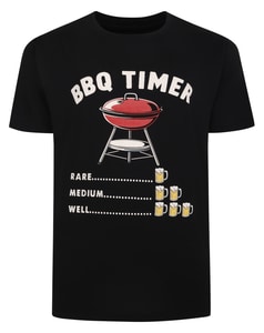 Bigdude BBQ Timer Print T-Shirt Black