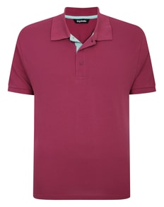 Bigdude Contrast Placket Polo Shirt Mauve