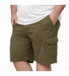 Thumbnail Khaki cargo shorts worn, angled front view.