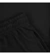 Thumbnail Black jogger shorts close-up with elasticated waist and pocket.