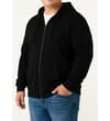 Thumbnail Black full zip hoody worn from front angle.