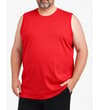Thumbnail Model wearing pepper red sleeveless T-shirt.