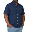 Thumbnail Navy short sleeve sprinkle print shirt worn on model.