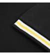 Thumbnail Close-up of black polo sleeve cuff with white and yellow tipping.